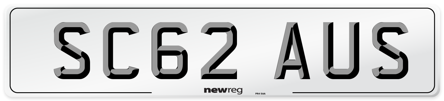 SC62 AUS Number Plate from New Reg